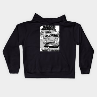 JDM Japanese Drift Racer Drifting Car Anime Manga Eurobeat Intensifies Aesthetic #12 Kids Hoodie